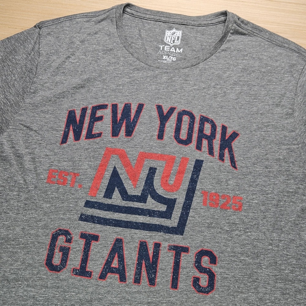 New York Giants NFL Team Apparel Mens XL Gray Short Sleeve T Shirt
